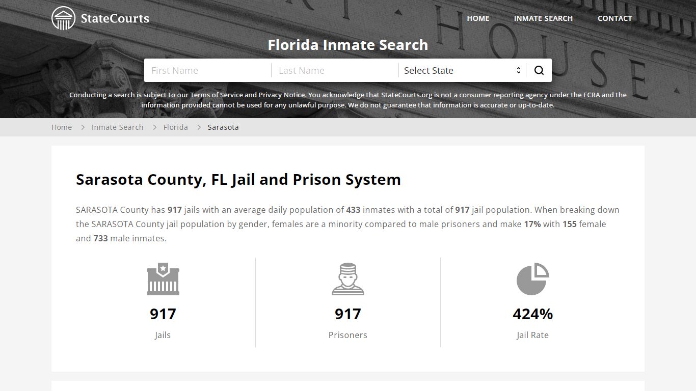 Sarasota County, FL Inmate Search - StateCourts